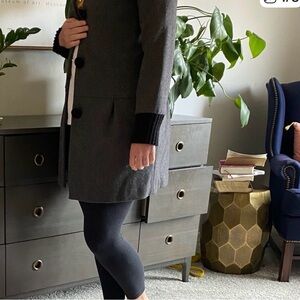 Anthropologie Lux black and  Gray wool jacket with sweater cuffs /Small